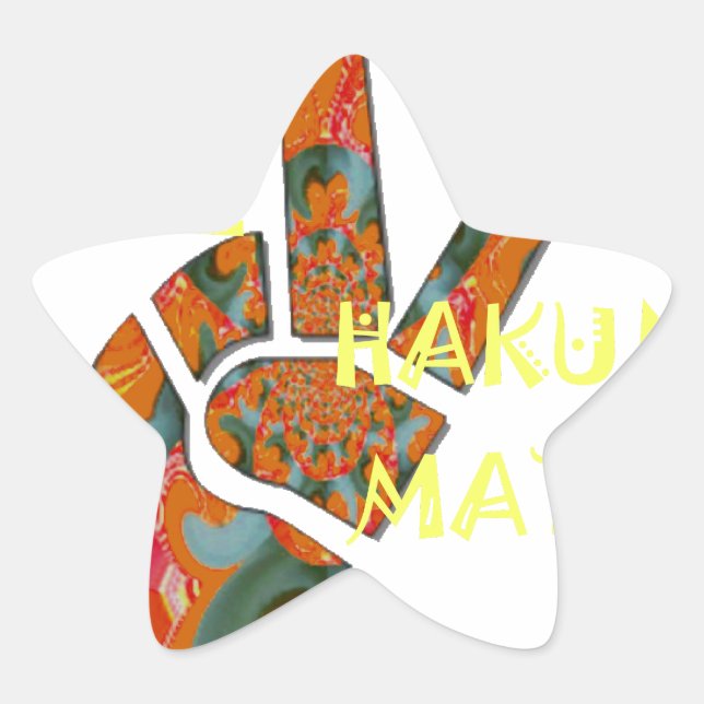 Peace Out: Hakuna Matata Vibes Sign Star Sticker (Front)