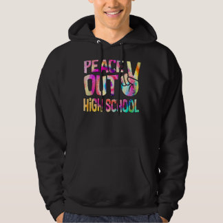 Peace Out High School Happy Last Day Of School Tie Hoodie