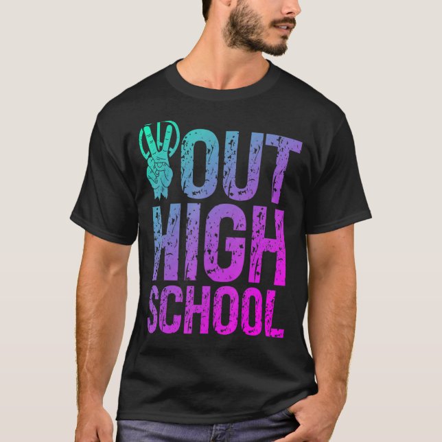 Peace Out High School Student High School T-Shirt (Front)