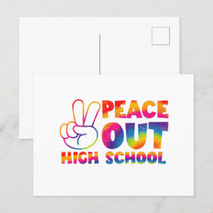 Peace Out High School Tie Dye Last Day Of School Postcard