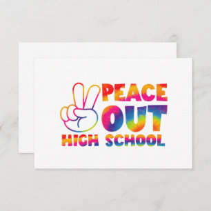 Peace Out High School Tie Dye Last Day Of School Thank You Card