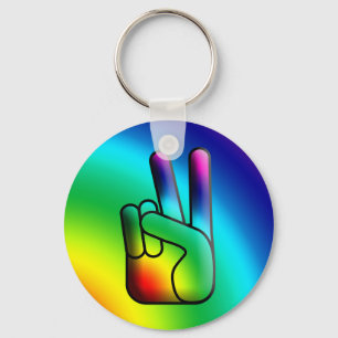 Peace Out Hippie Keychain