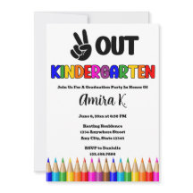 Peace Out Kindergarten Fun Colourful Graduation