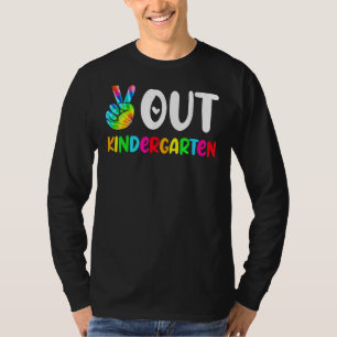 Peace Out Kindergarten Grade Tie Dye Graduation Sc T-Shirt
