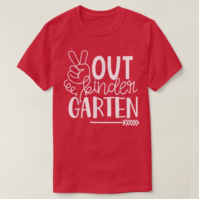 Peace Out Kindergarten Last Day Of School Funny Gr T-Shirt (Design Front)