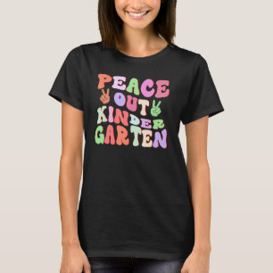 Peace Out Kindergarten Last Day Of School Graduati T-Shirt