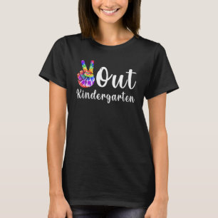 Peace Out Kindergarten Last Day of School Graduati T-Shirt