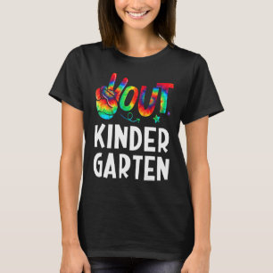 Peace Out Kindergarten Last Day Of School Tie Dye T-Shirt