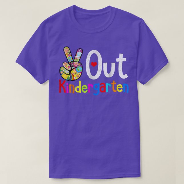 Peace Out Kindergarten Shirt Last Day Of School Gr (Design Front)