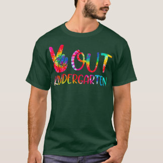 Peace Out Kindergarten Tie Dye Cute Last Day Of Sc T-Shirt