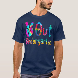 Peace Out Kindergarten Tie Dye Graduation Last Day T-Shirt