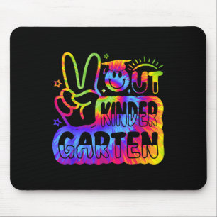 Peace Out Kindergarten Tie Dye Last Day Of School Mouse Mat