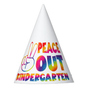 Peace Out Kindergarten Tie Dye Last Day Of School Party Hat