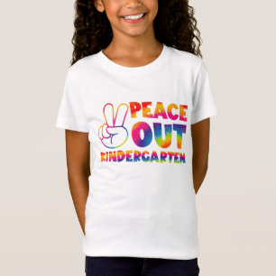 Peace Out Kindergarten Tie Dye Last Day Of School T-Shirt