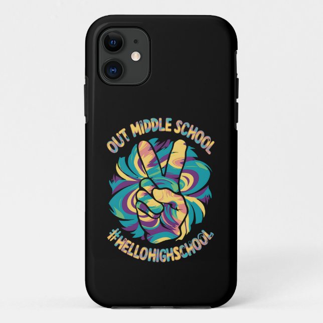 Peace Out Middle Hello High School School Tie Dye  Case-Mate iPhone Case (Back)