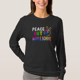 Peace Out Middle School Last Day Of School Teacher T-Shirt
