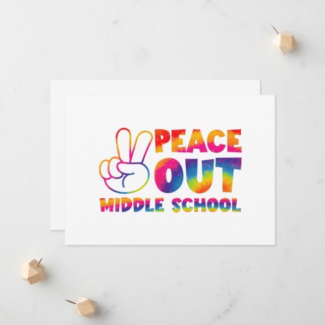 Peace Out Middle School Tie Dye Last Day Of School Announcement (Front/Back In Situ)