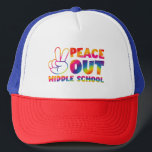 Peace Out Middle School Tie Dye Last Day Of School Trucker Hat<br><div class="desc">Peace Out Middle School Tie Dye Last Day Of School</div>