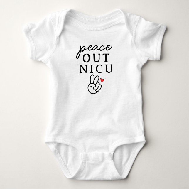 Peace out NICU Baby Bodysuit (Front)