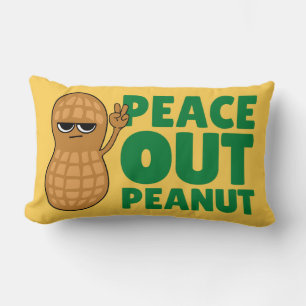 PEACE OUT PEANUT SASSY CUTE NUT  LUMBAR CUSHION