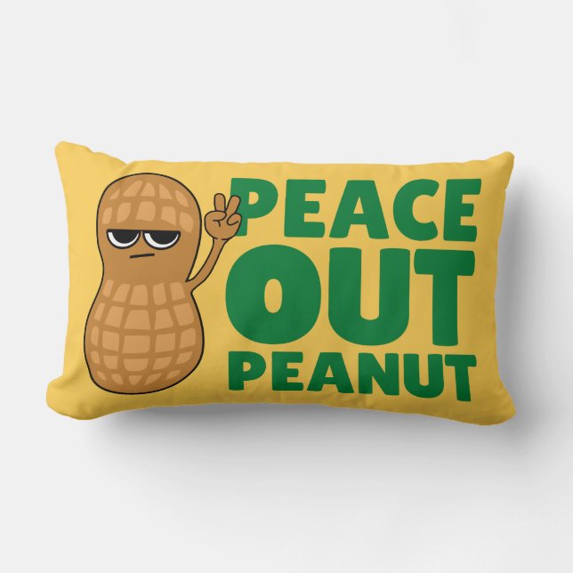 PEACE OUT PEANUT SASSY CUTE NUT  LUMBAR CUSHION (Front)