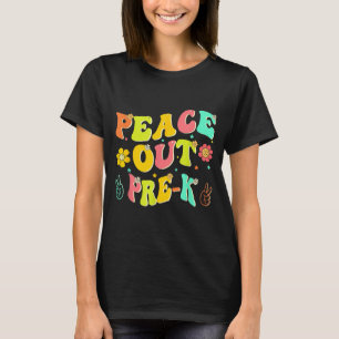 Peace Out Pre-K Groovy Goodbye Pre-K Hello Summer T-Shirt