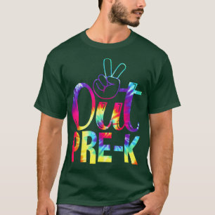 Peace Out Pre-k Happy Last Day Of School Tie Dye T-Shirt