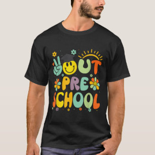 Peace Out Preschool Cl Of 2025 Goodbye Graduation  T-Shirt