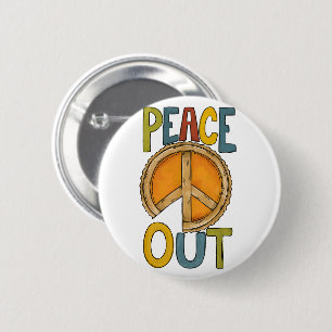 Peace Out Pumpkin Pie 6 Cm Round Badge