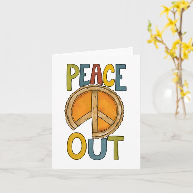 Peace Out Pumpkin Pie Card (Yellow Flower)