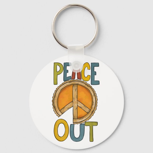 Peace Out Pumpkin Pie Key Ring (Front)