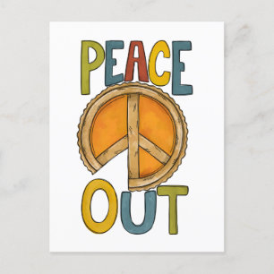 Peace Out Pumpkin Pie Postcard
