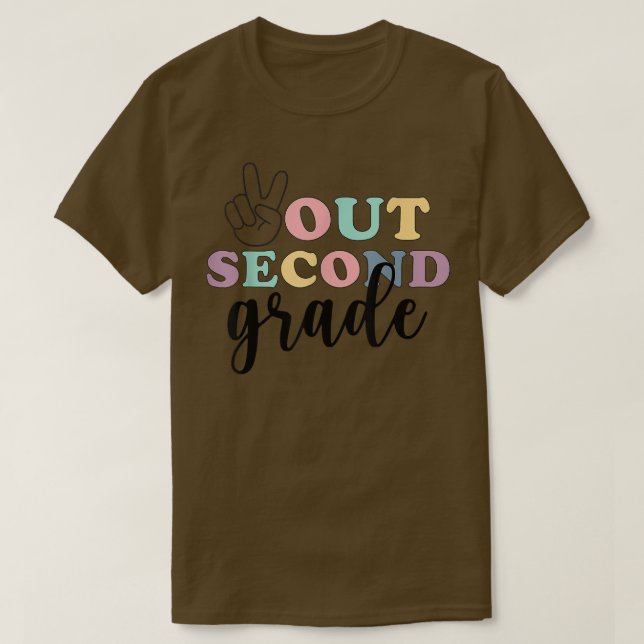 Peace Out Second Grade  Class Of 2022 Graduation  T-Shirt (Design Front)