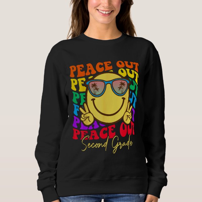 Peace Out Second Grade Graduation Shirt Kid Smile  (Front)