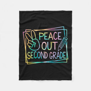 Peace Out Second Grade Last Day Of School Summer B Fleece Blanket