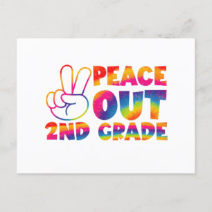 Peace Out Second Grade Tie Dye Last Day 2nd Grade  Postcard