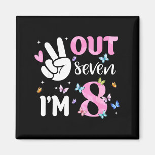 Peace out seven 8 butterfly happy 8th birthday magnet