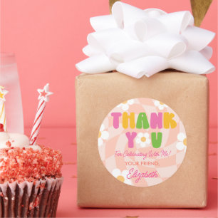 Peace Out Single Digits Girls 10th Birthday Party Classic Round Sticker