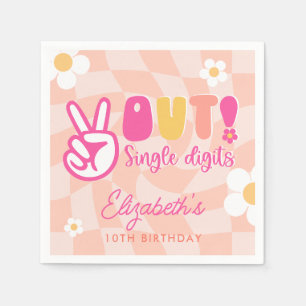 Peace Out Single Digits Girls 10th Birthday Party Napkin