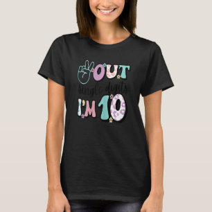 Peace Out Single Digits Im 10 Cute Retro 10th Birt T-Shirt