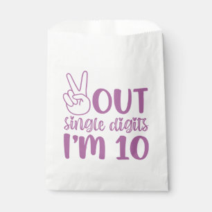 Peace Out Single Digits I'm 10! Favour Bags