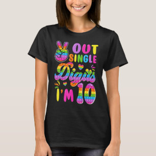 Peace Out Single Digits Im 10 Pop It 10th Bday Fid T-Shirt