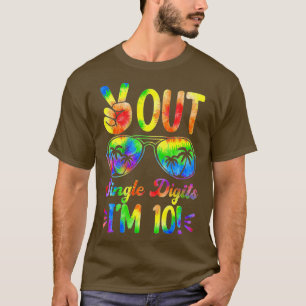 Peace Out Single Digits Im 10 Sunglasses 10th Bday T-Shirt