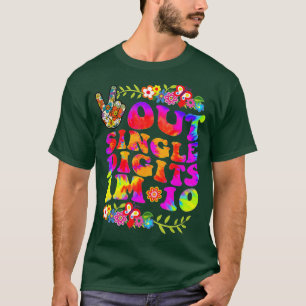 Peace Out Single Digits Im 10 Tie Dye Birthday Kid T-Shirt