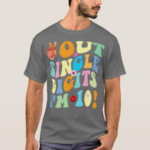Peace Out Single Digits Retro 10th Birthday Girl T-Shirt