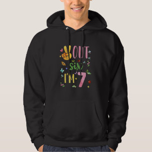 Peace Out Six I'm 7 Seven Year Old Girl Bug 7th Bi Hoodie