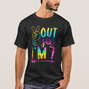 Peace Out Six I'm 7 Tie Dye 7th Happy Birthday Boy T-Shirt
