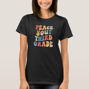Peace Out Third Grade Retro Vintage 3rd Grade Teac T-Shirt
