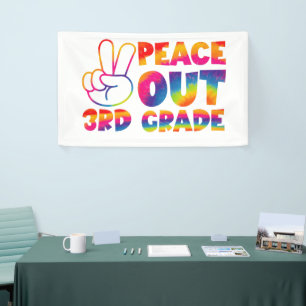 Peace Out Third Grade Tie Dye Last Day 3rd Grade Banner