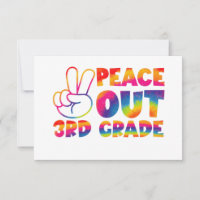 Peace Out Third Grade Tie Dye Last Day 3rd Grade